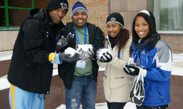 “We are having fun, because we see snow for the first time”