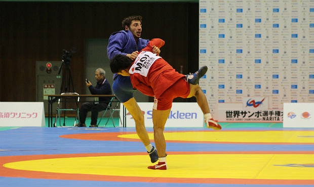 Winners and prize-winners of the First Day of the World Sambo Championship 2014