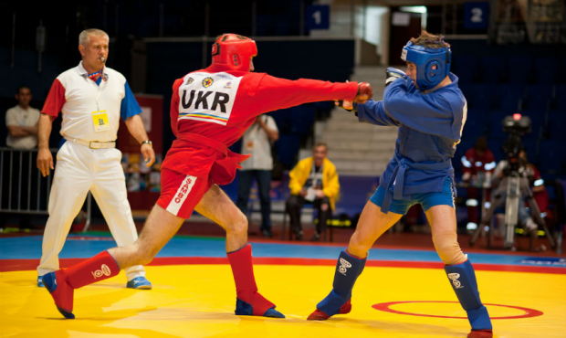 Winners and prize-winners of the third day of the European Sambo Championships 2014 in Bucharest, Romania