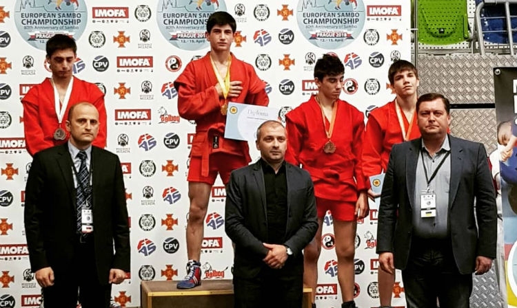 Winners of the 2nd Day of the Youth and Junior European Sambo Championships 2018 in Prague