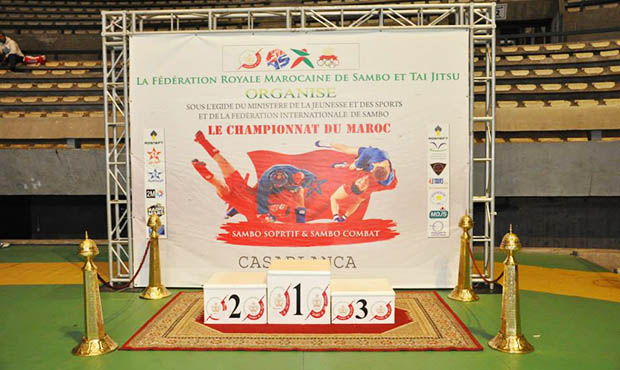 Poster of the National Sambo Championship in Morocco: layout and implementation