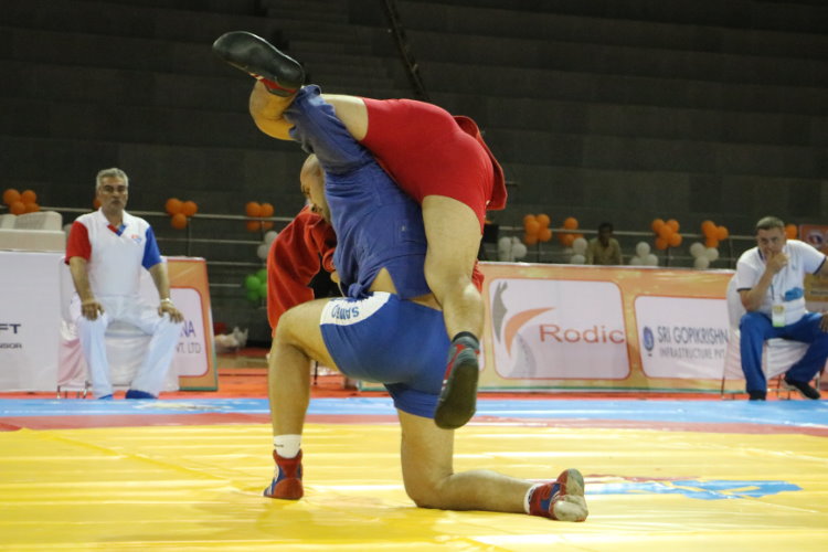 Winners of the 1st day of the Asian Sambo Championships in India