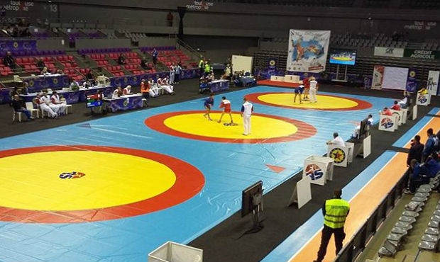 Winners and prize-winners of the first day of the European Youth and Juniors Sambo Championships