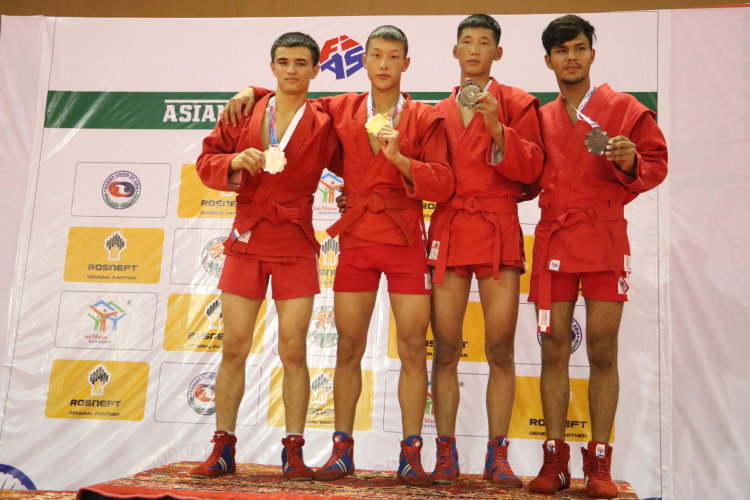 Winners of the 2nd day of the Asian Sambo Championships in India