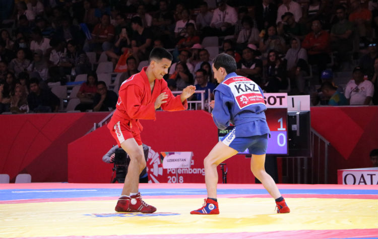 Winners of the 1 Day of the SAMBO Tournament at the Asian Games in Jakarta