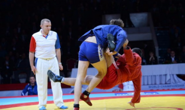 Winners and runners-up on the third day of the 2013 World SAMBO Championships