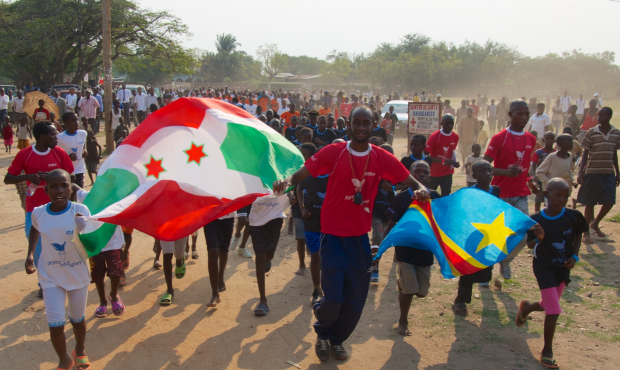 CHILDREN of African Great Lakes region practice SAMBO