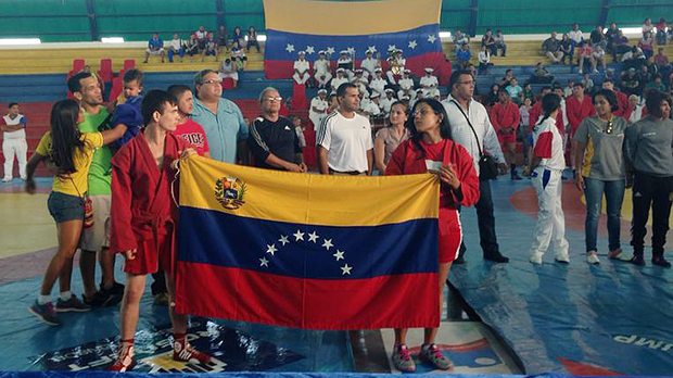 Флаг Венесуэлы в мире самбо