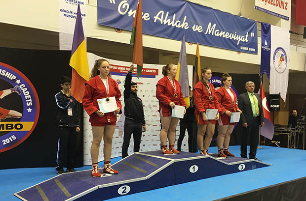 Winners and prize-winners of the First Day of the Open European Sambo Championship among Cadets