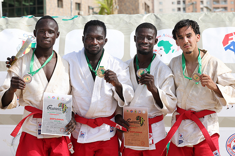 Winners of the African Beach SAMBO Championships 2025 in Guinea