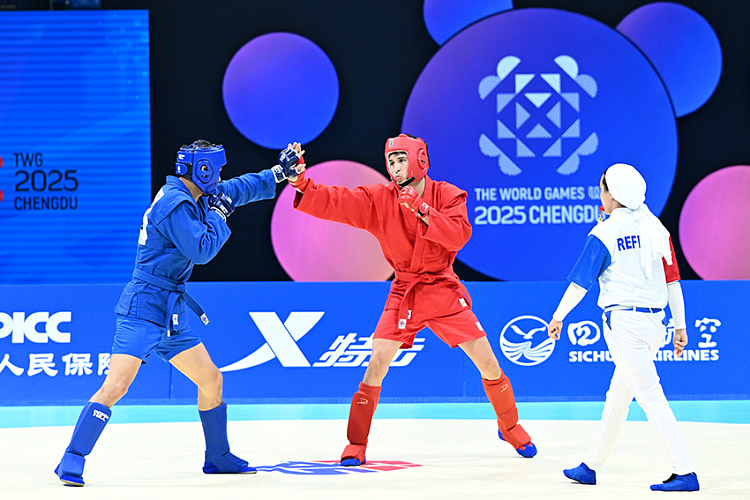 Winners of the Day 2 Tournament in Combat SAMBO at the World Games 2025