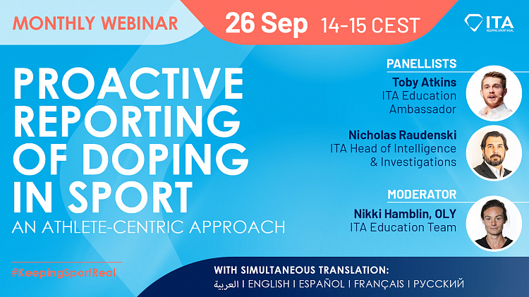 FIAS invites sambists to the ITA monthly webinar “Proactive Reporting of Doping in Sport: An athlete-centric approach”